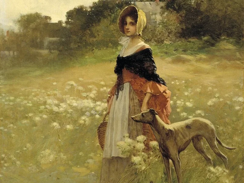 1862-Edward Percy Moran - Ragazza e cane